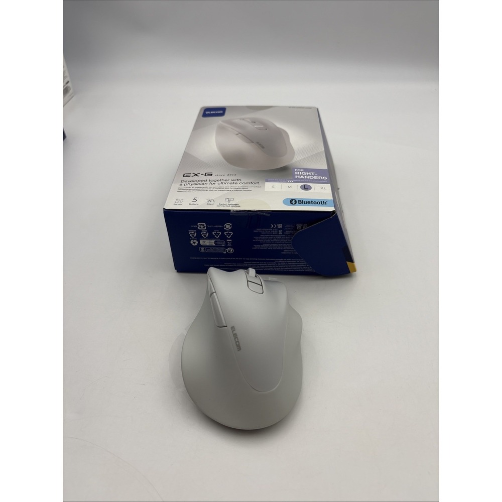 Elecom Wireless Mouse 5 Buttons, Silent Click, L, Bluetooth